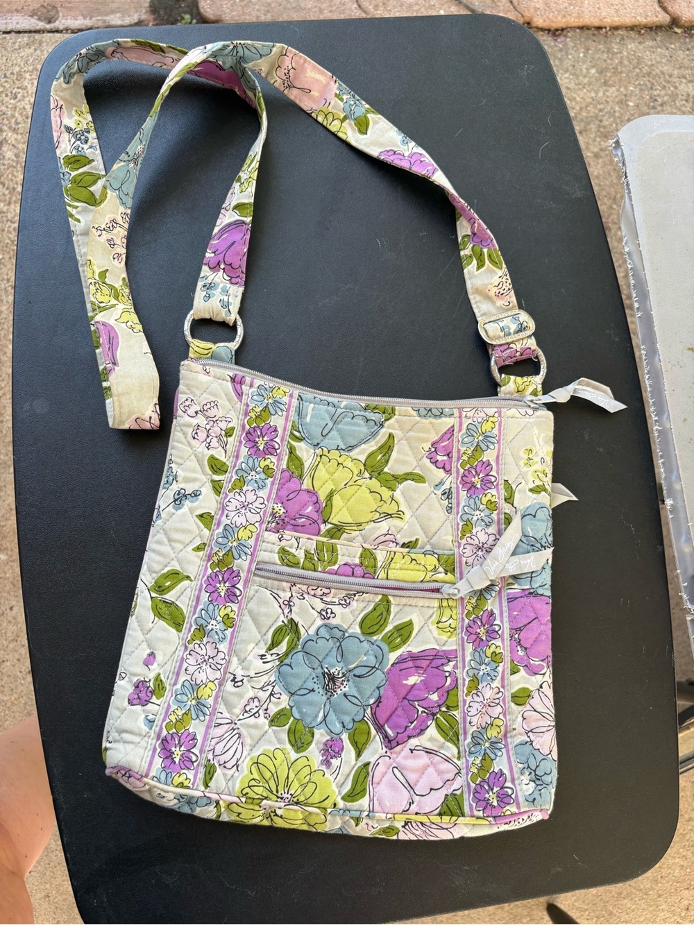 Vera Bradley Floral Quilted Crossbody — Purple, Blue & Green